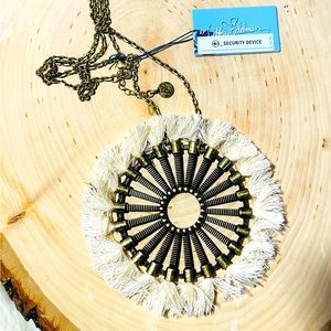 Libby Edelman call Tony necklace with cream fringe